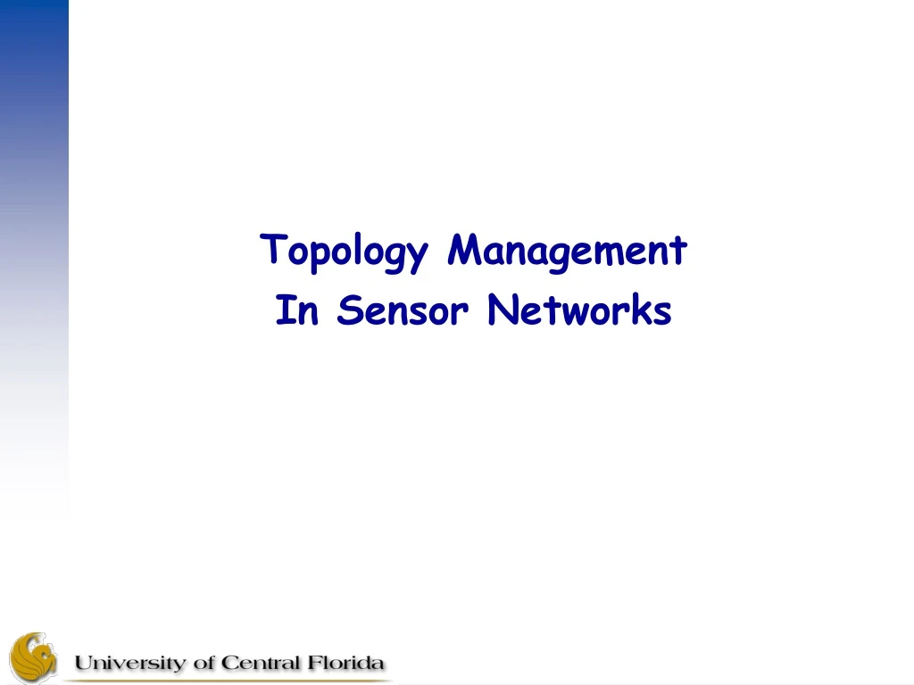 topology management in sensor networks