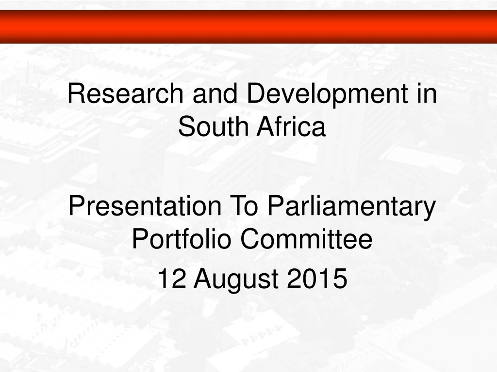 research and development in south africa