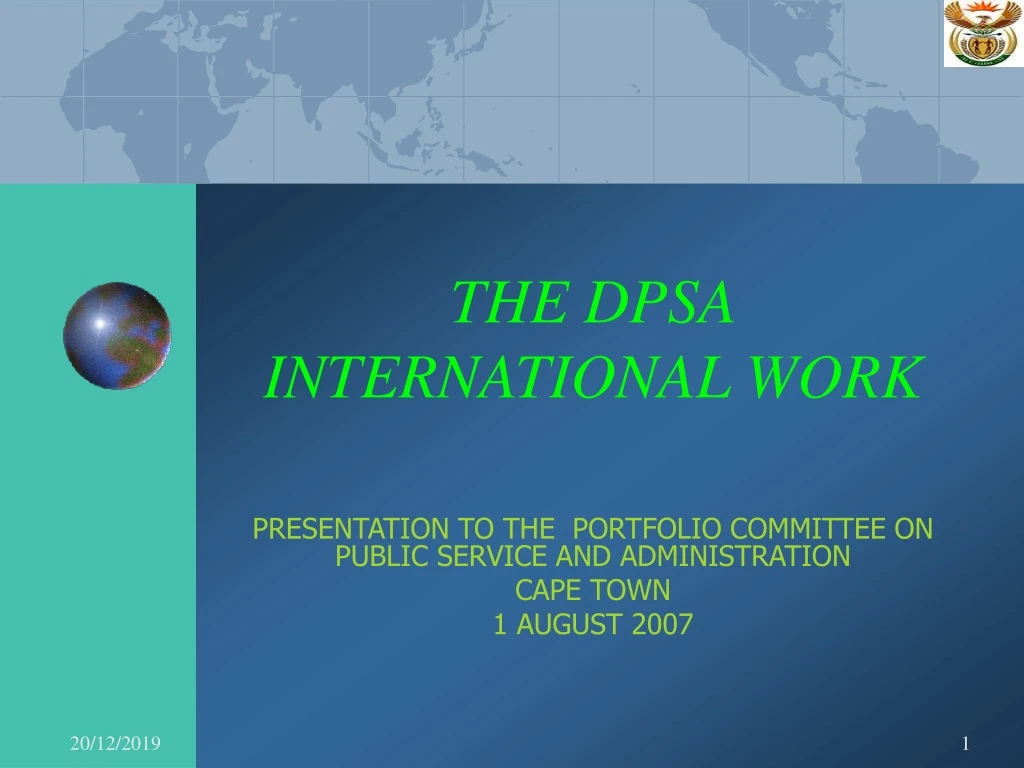 the dpsa international work