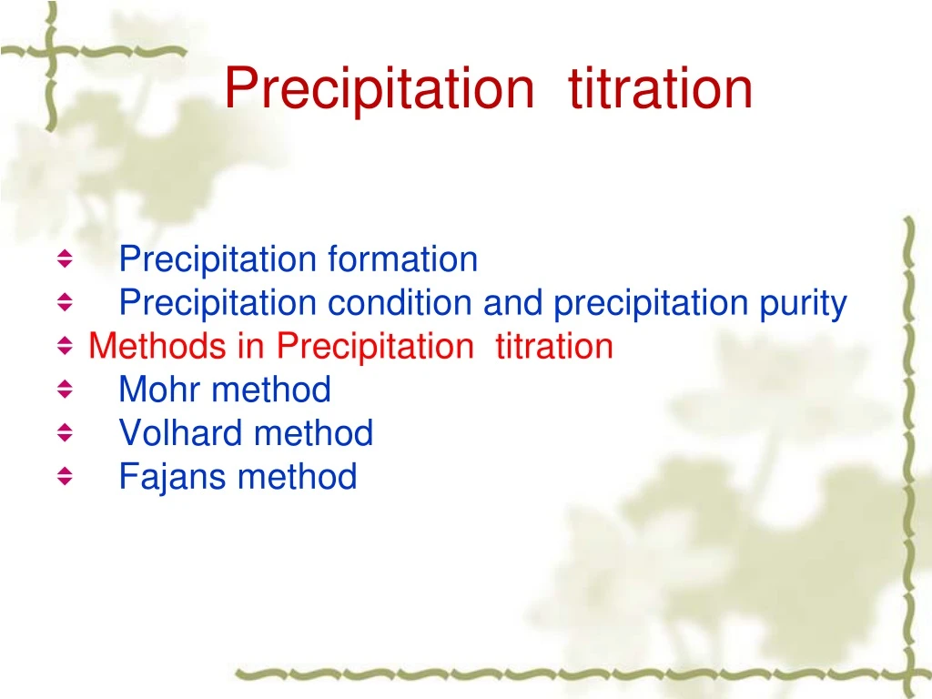 precipitation titration