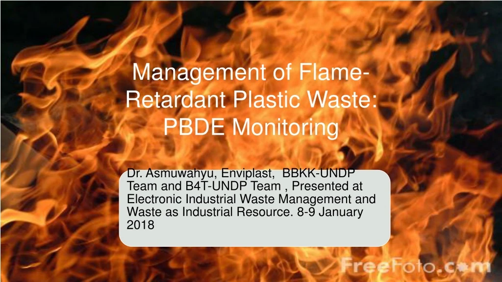 management of flame retardant plastic waste pbde monitoring