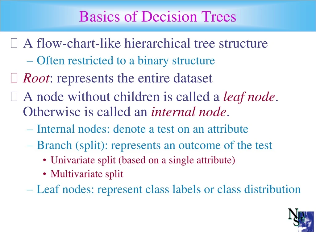 basics of decision trees