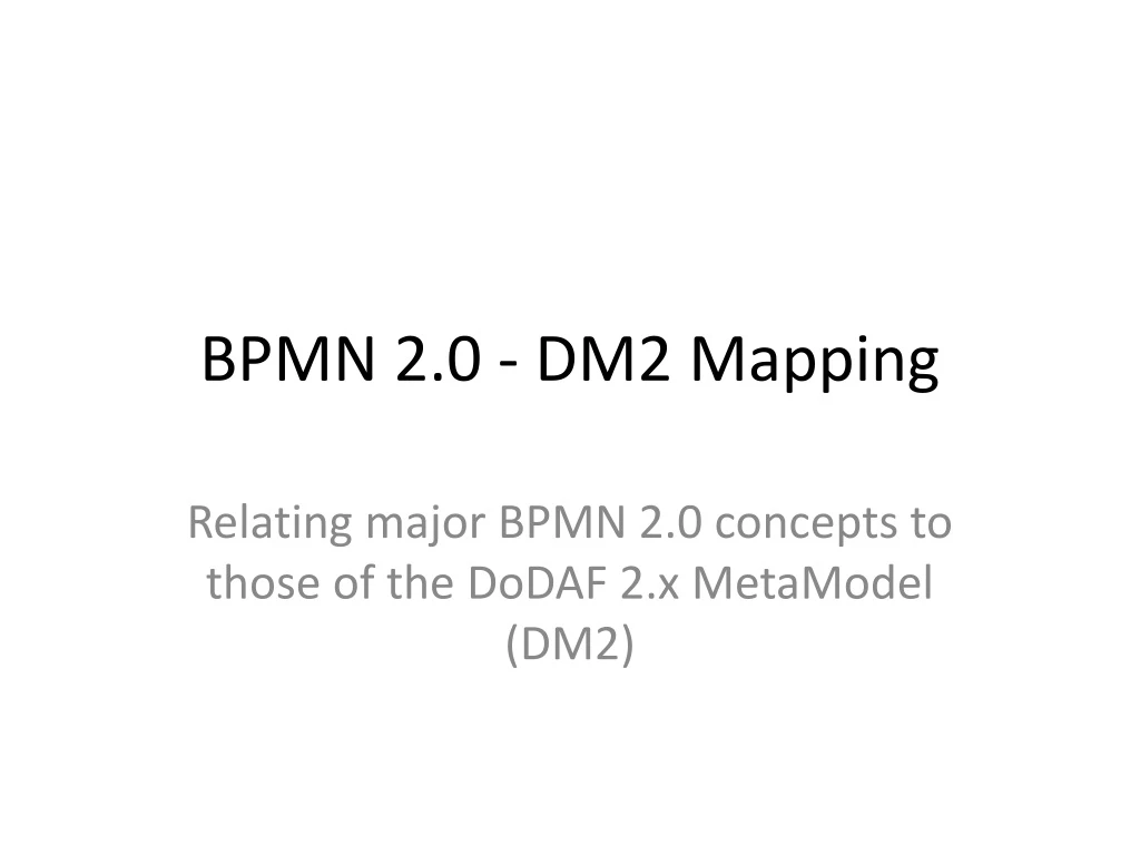 bpmn 2 0 dm2 mapping