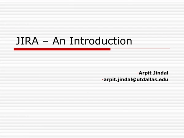 JIRA – An Introduction
