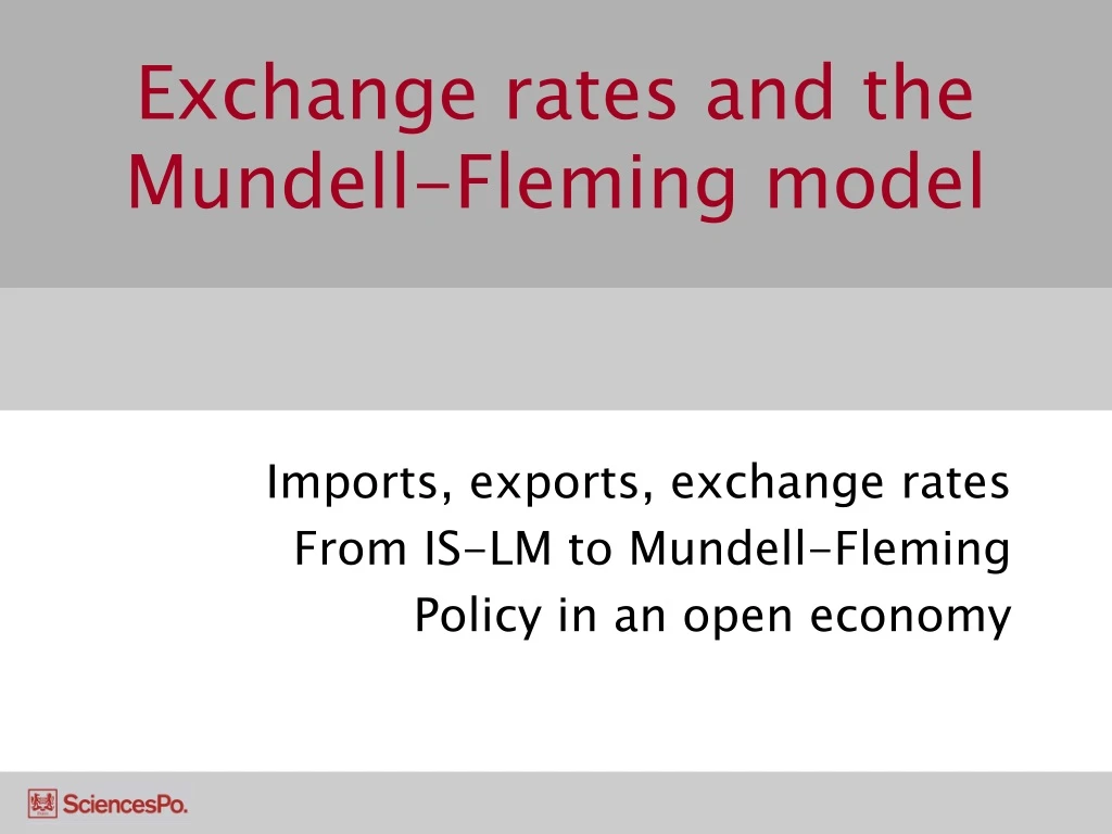 exchange rates and the mundell fleming model