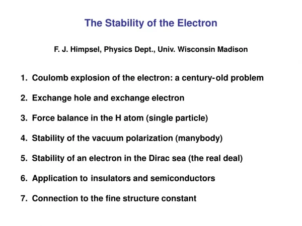 The Stability of the Electron