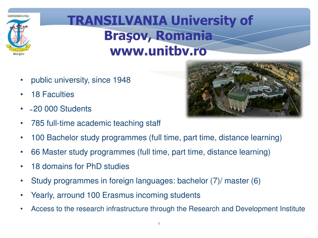 transilvania university of bra ov romania