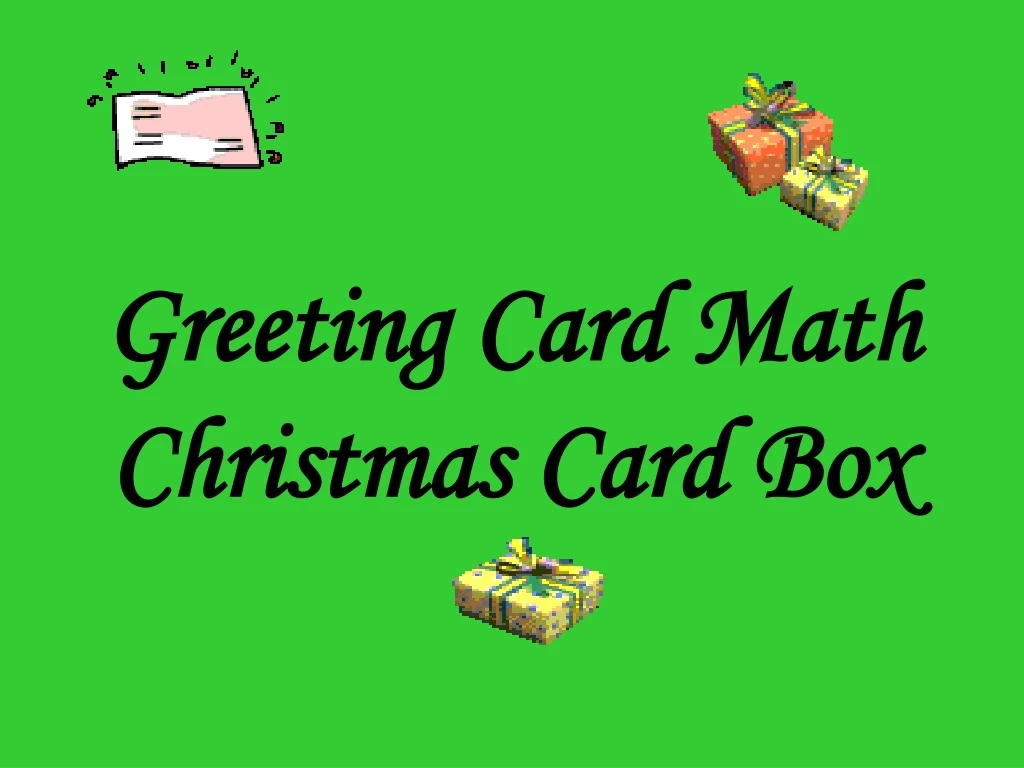 greeting card math christmas card box