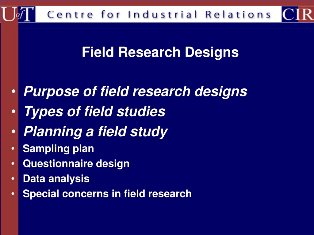 field research designs