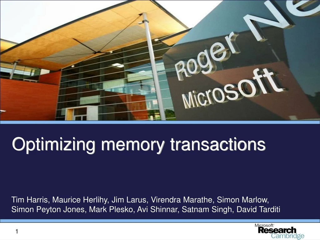 optimizing memory transactions