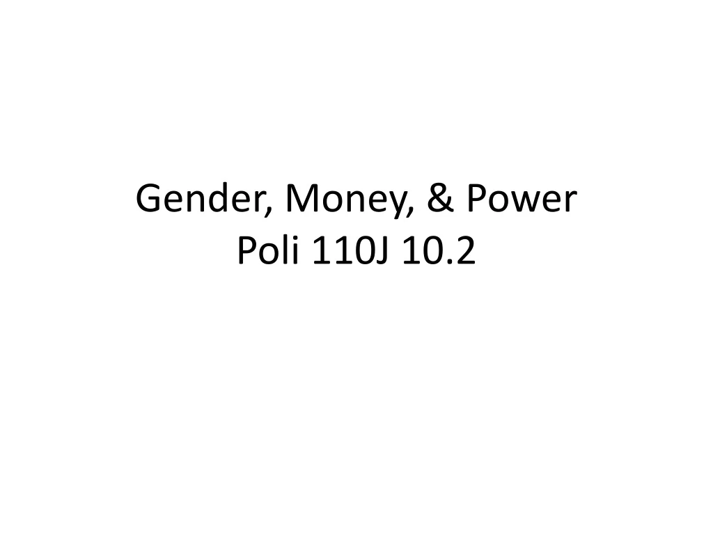 gender money power poli 110j 10 2