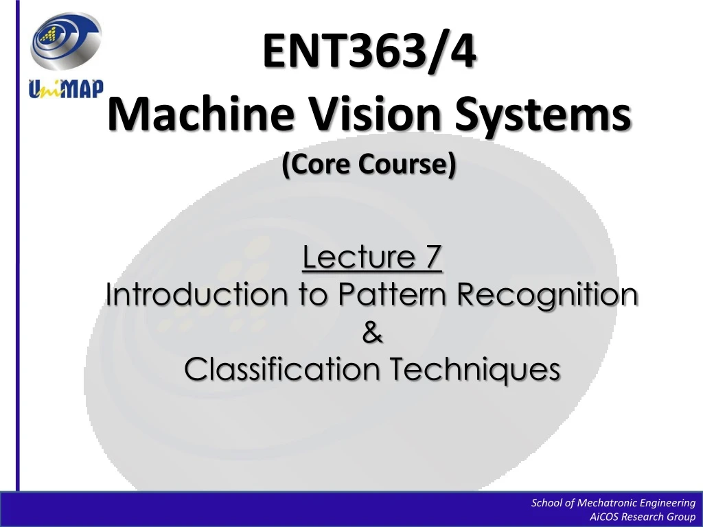 ent363 4 machine vision systems core course