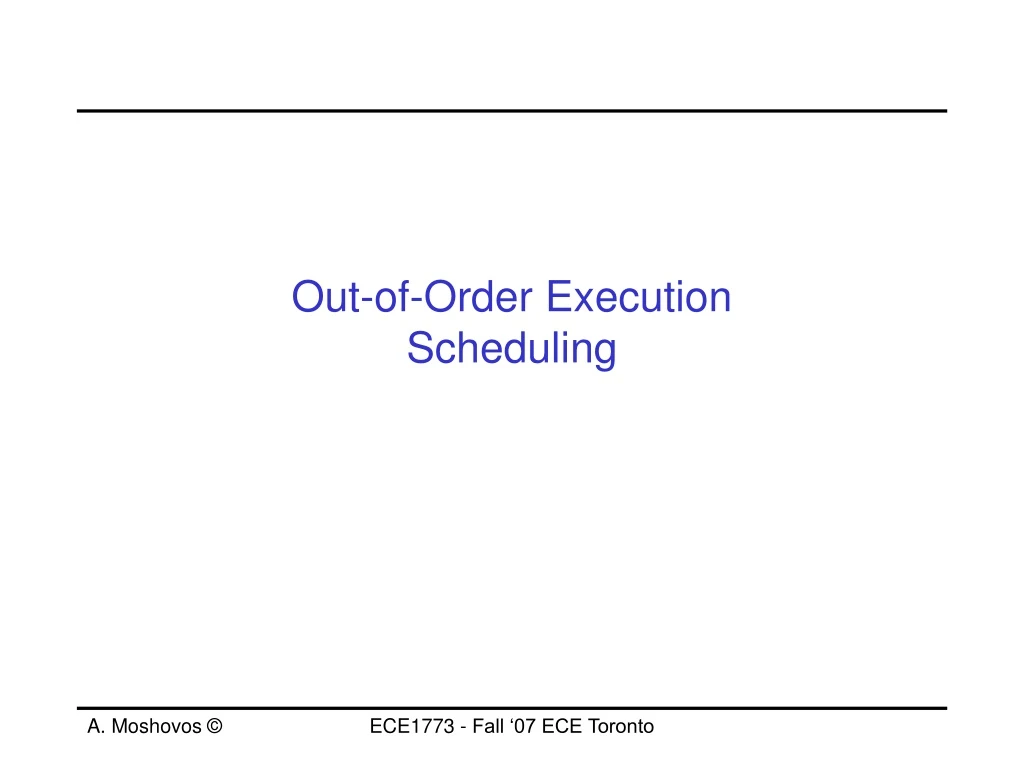 out of order execution scheduling
