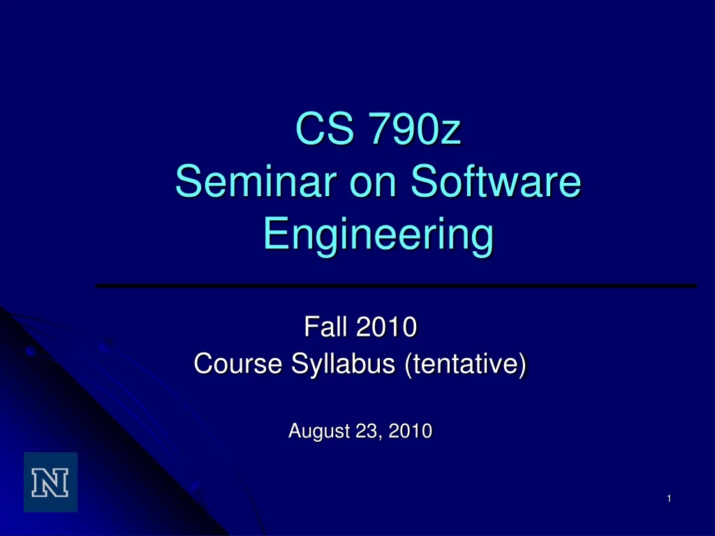 cs 790z seminar on software engineering