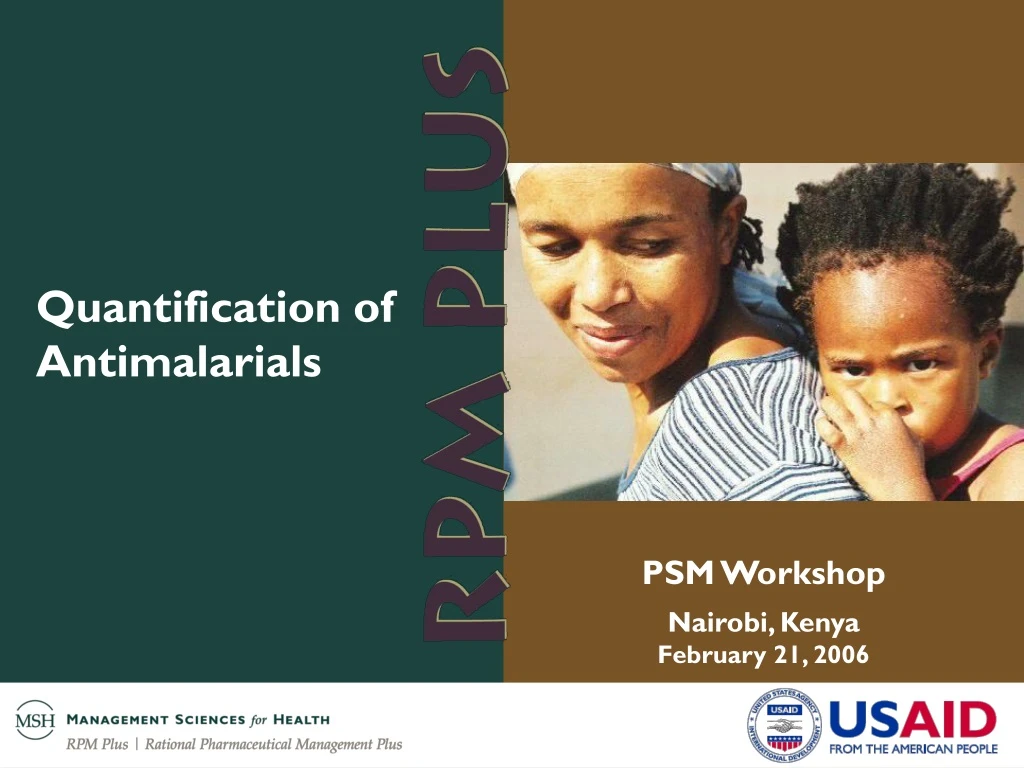 quantification of antimalarials