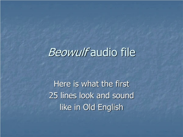 Beowulf  audio file