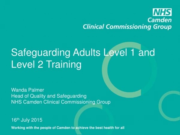 Safeguarding Adults Level 1 and Level 2 Training