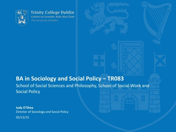 BA in Sociology and Social Policy – TR083
