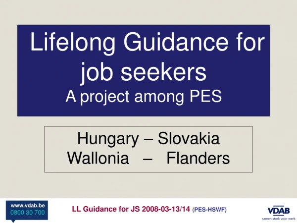 Lifelong Guidance for  job seekers A project among PES