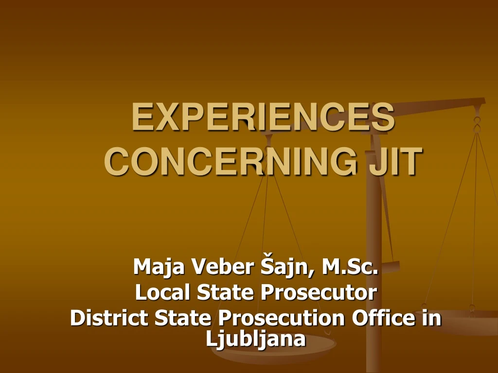 experiences concerning jit