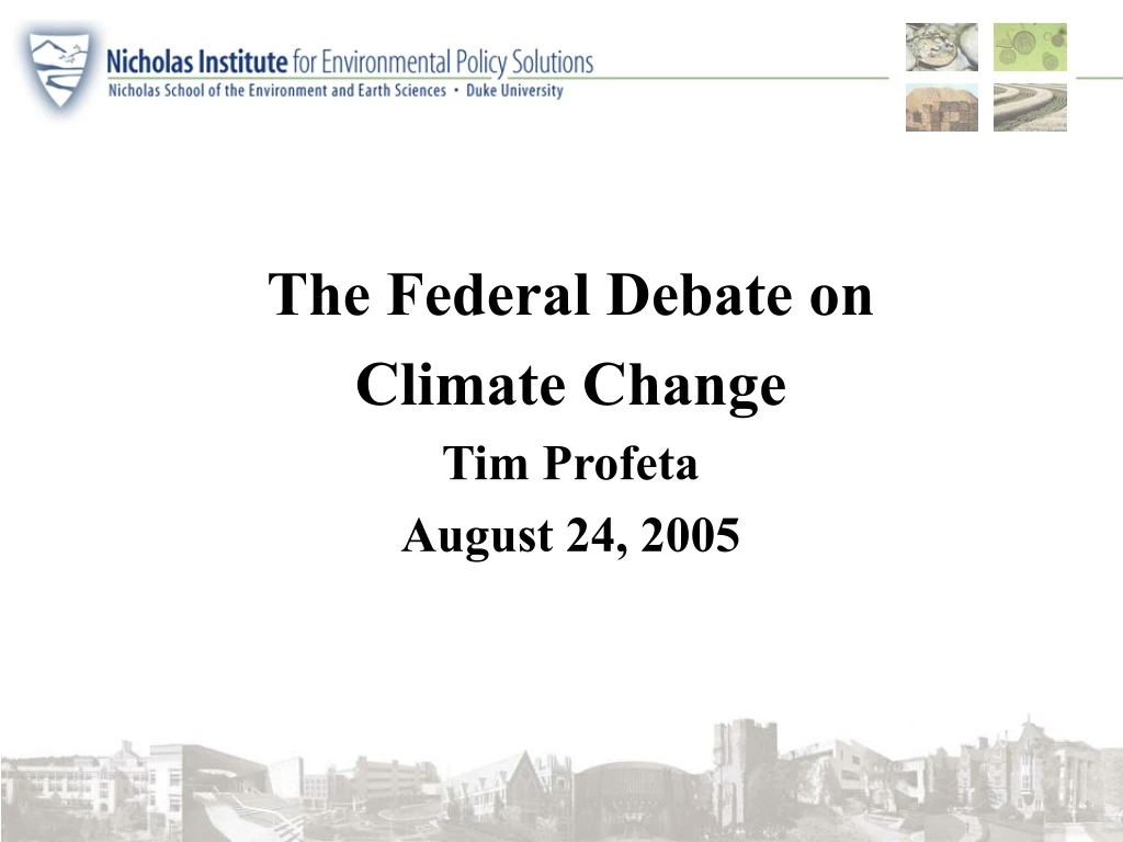 the federal debate on climate change tim profeta