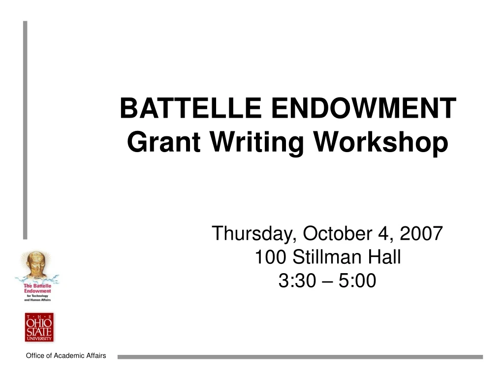 battelle endowment grant writing workshop
