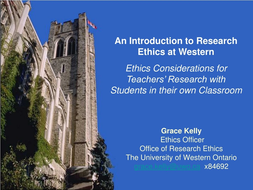 an introduction to research ethics at western