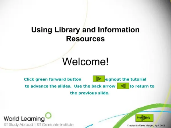Using Library and Information Resources