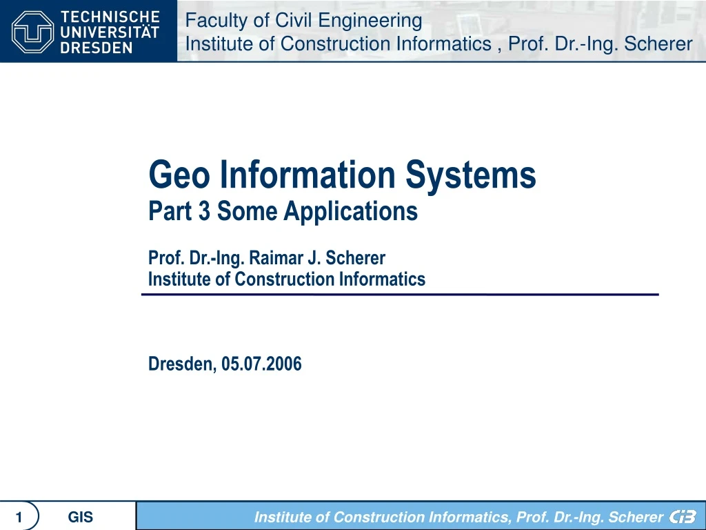 geo information systems part 3 some applications
