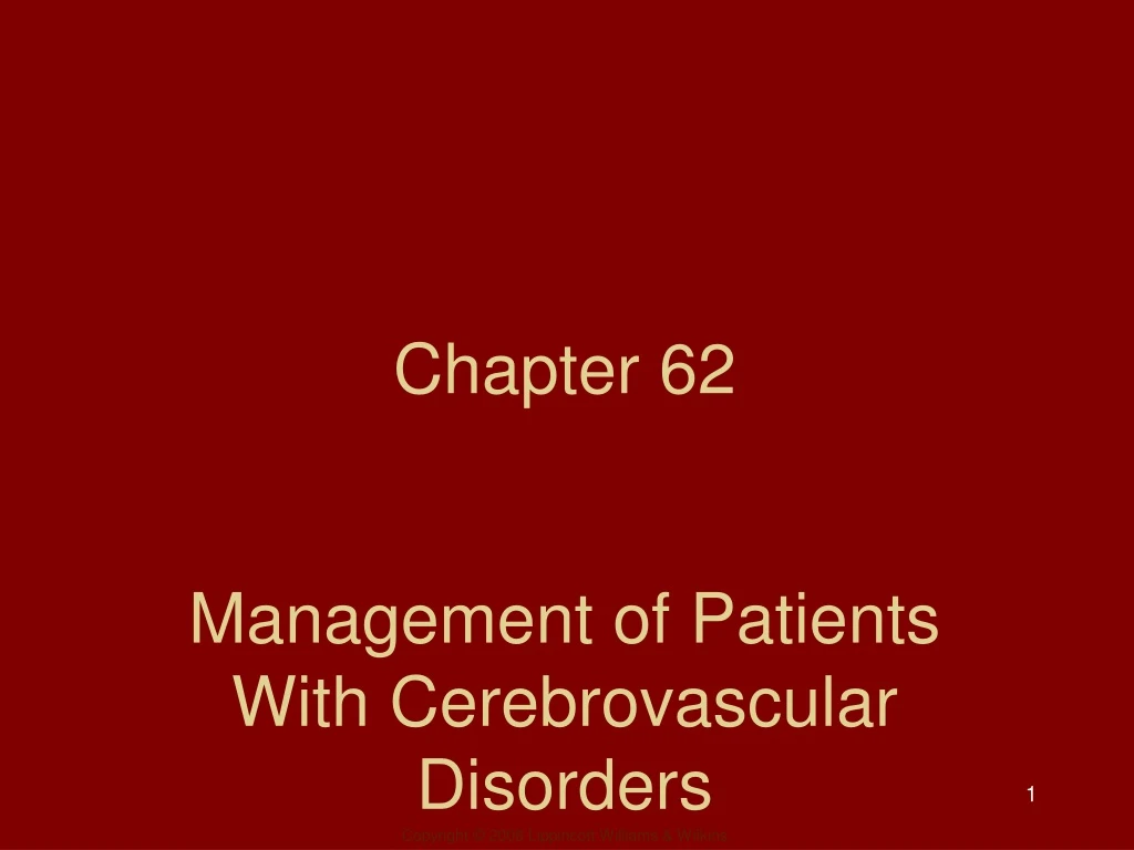 chapter 62 management of patients with cerebrovascular disorders