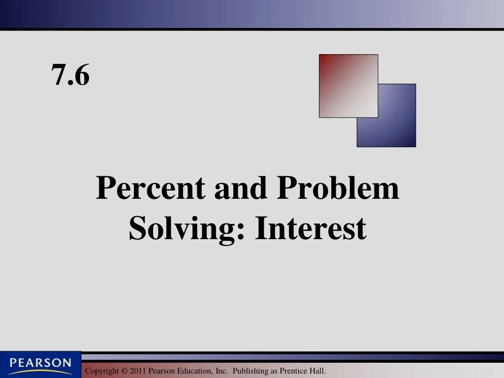 percent and problem solving interest