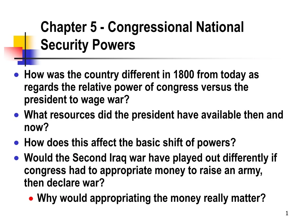 chapter 5 congressional national security powers