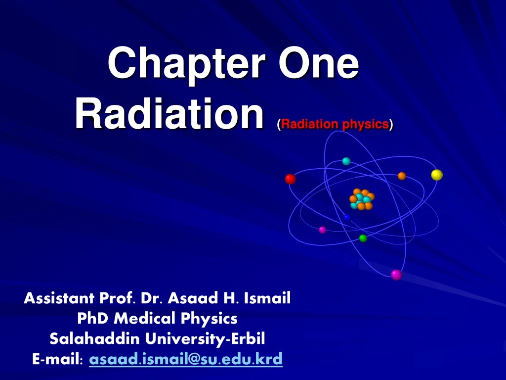 chapter one radiation radiation physics