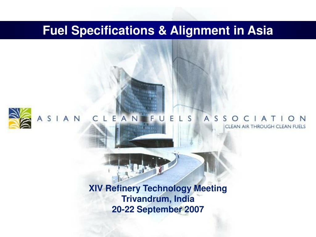 fuel specifications alignment in asia
