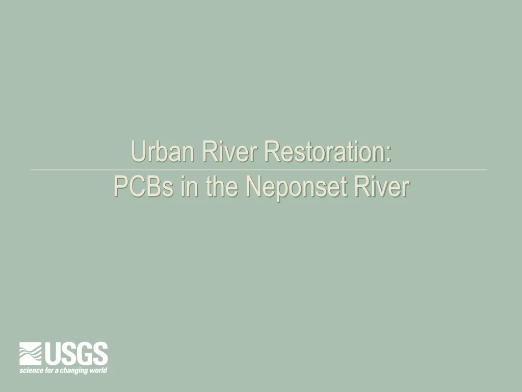 urban river restoration pcbs in the neponset river