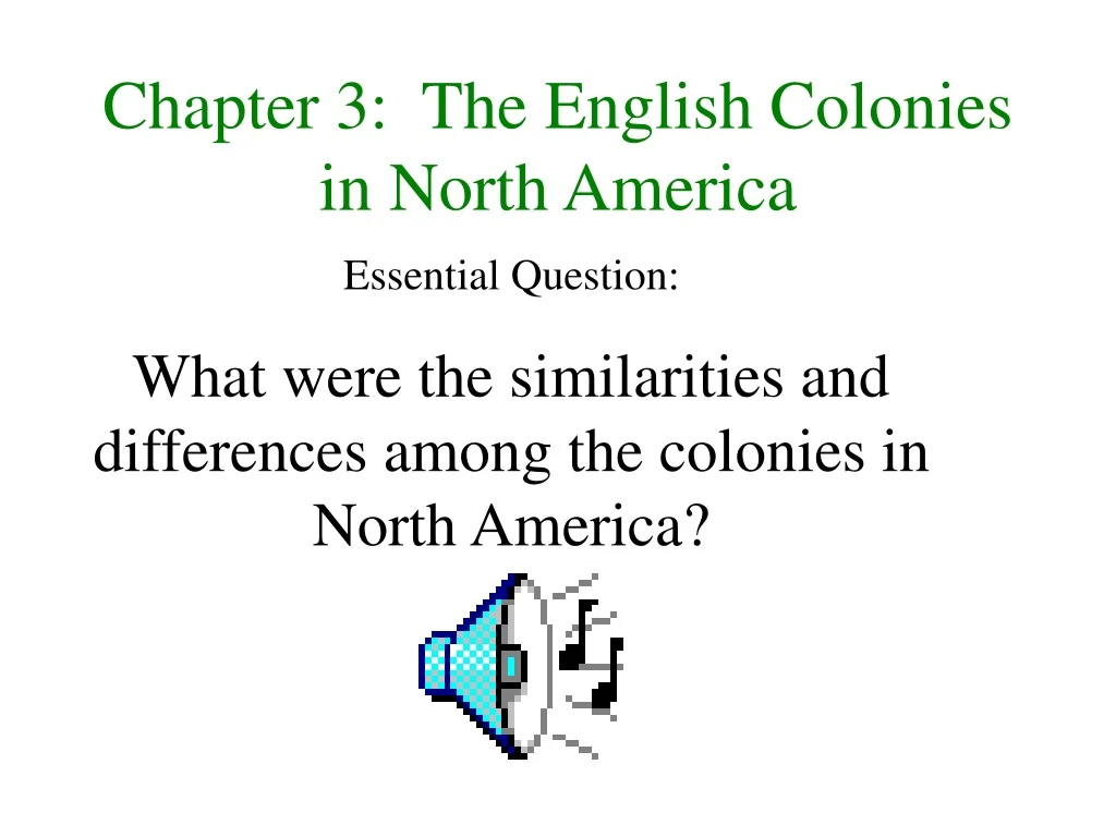 chapter 3 the english colonies in north america