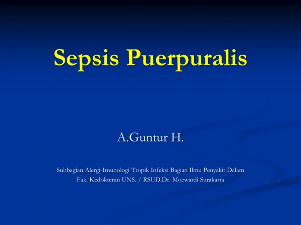 Sepsis  Puerpuralis