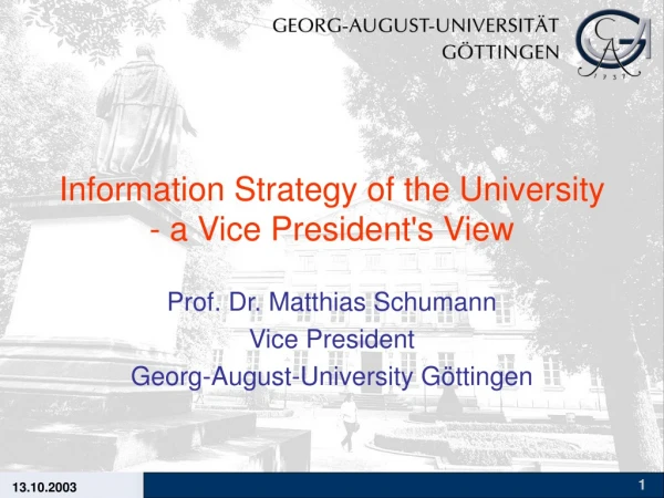 Information Strategy of the University - a Vice President's View