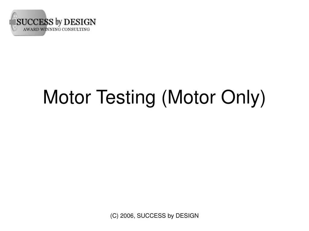 motor testing motor only