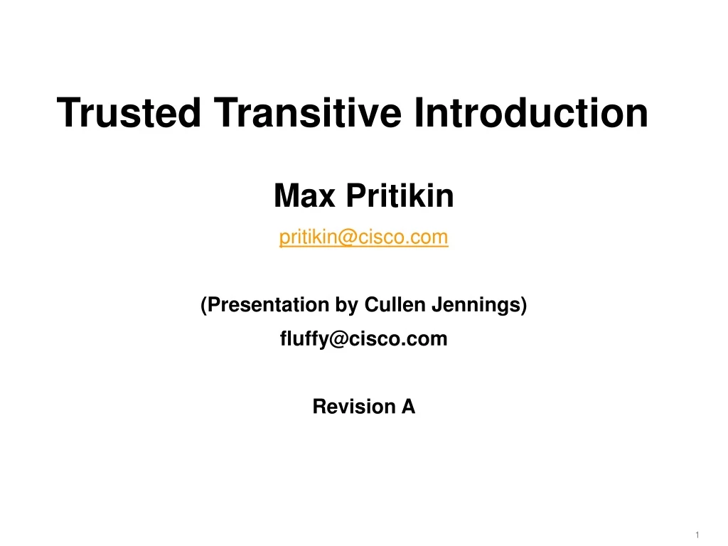 trusted transitive introduction