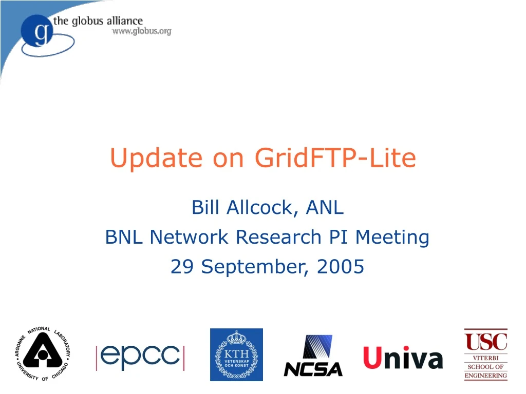 update on gridftp lite