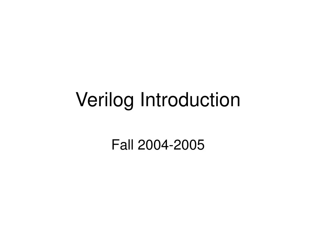 verilog introduction