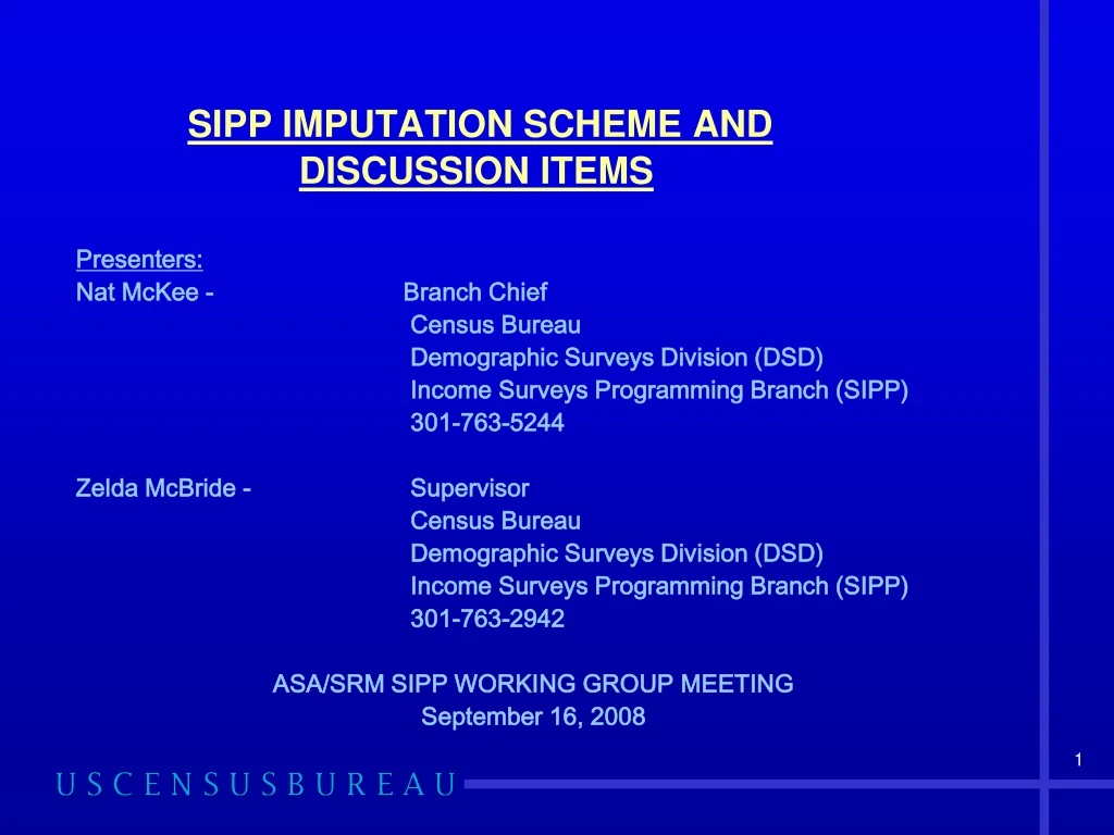 sipp imputation scheme and discussion items