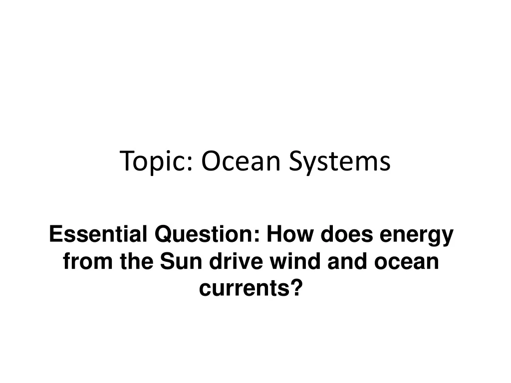 topic ocean systems