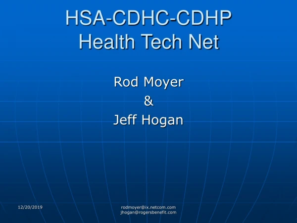 HSA-CDHC-CDHP Health Tech Net