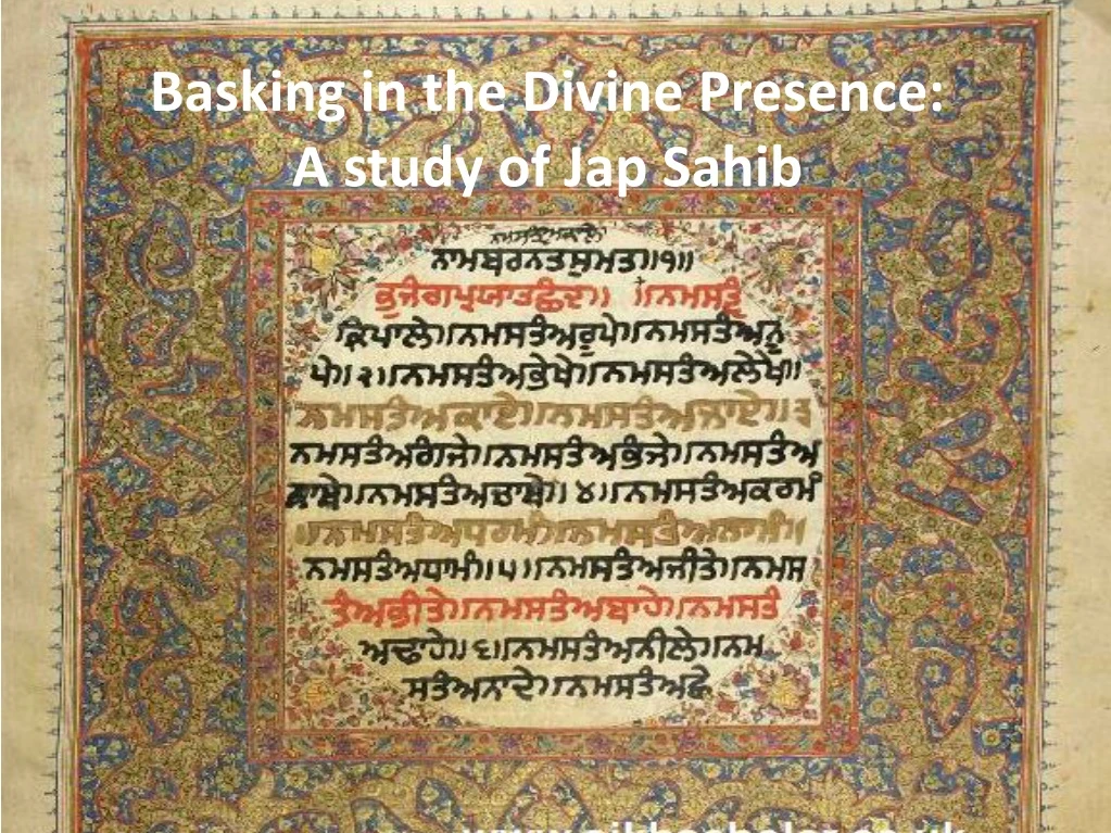basking in the divine presence a study of jap sahib