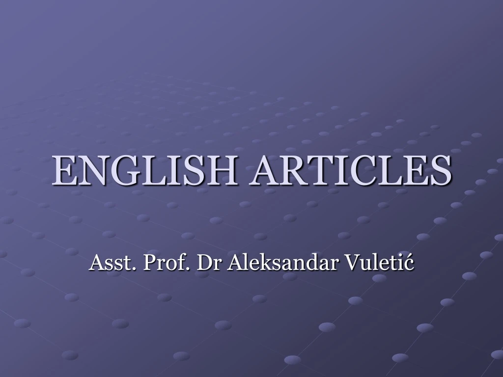 english articles