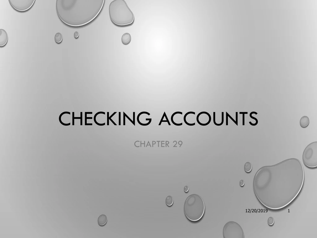 checking accounts