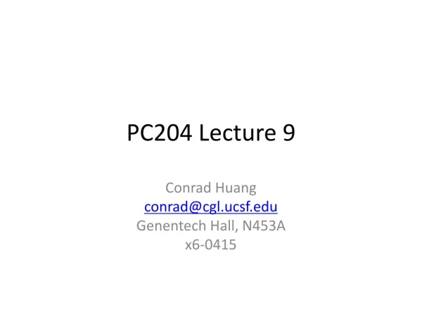 PC204 Lecture 9