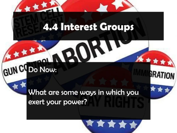 4.4 Interest Groups